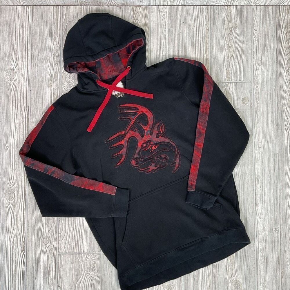 Legendary Whitetails The Outfitter Men's Large Tall Black Red Hoodie Sweatshirt